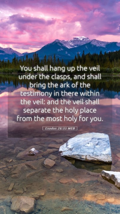 Picture 05 - Exodus 26:33 WEB Mobile Phone Wallpaper - You shall hang up the veil under the clasps, and - Mobile Bible Verse Wallpaper