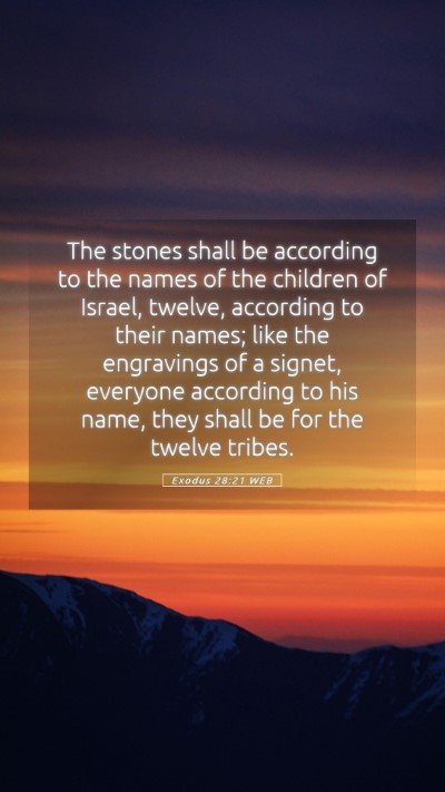 Picture 05 - Exodus 28:21 WEB Mobile Phone Wallpaper - The stones shall be according to the names of the - Mobile Bible Verse Wallpaper