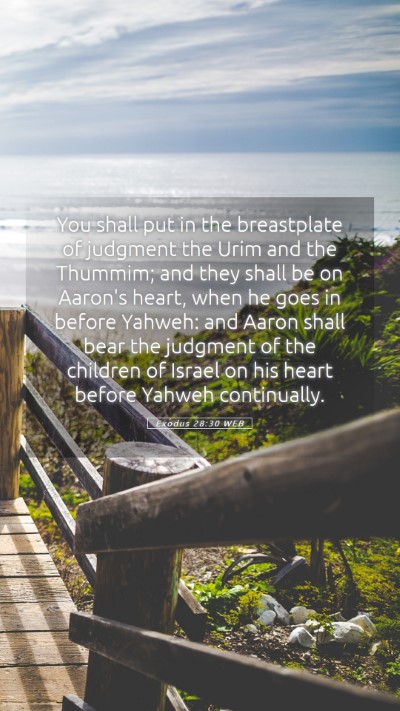 Picture 05 - Exodus 28:30 WEB Mobile Phone Wallpaper - You shall put in the breastplate of judgment the - Mobile Bible Verse Wallpaper
