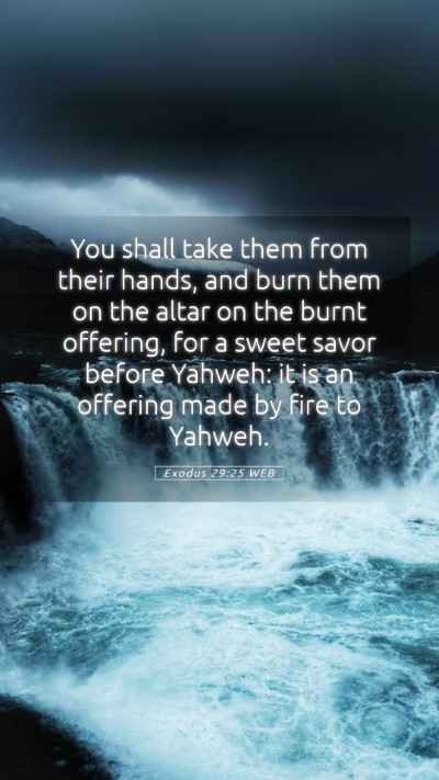 Picture 05 - Exodus 29:25 WEB Mobile Phone Wallpaper - You shall take them from their hands, and burn - Mobile Bible Verse Wallpaper