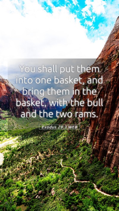 Picture 05 - Exodus 29:3 WEB Mobile Phone Wallpaper - You shall put them into one basket, and bring - Mobile Bible Verse Wallpaper