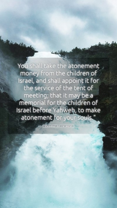Picture 05 - Exodus 30:16 WEB Mobile Phone Wallpaper - You shall take the atonement money from the - Mobile Bible Verse Wallpaper