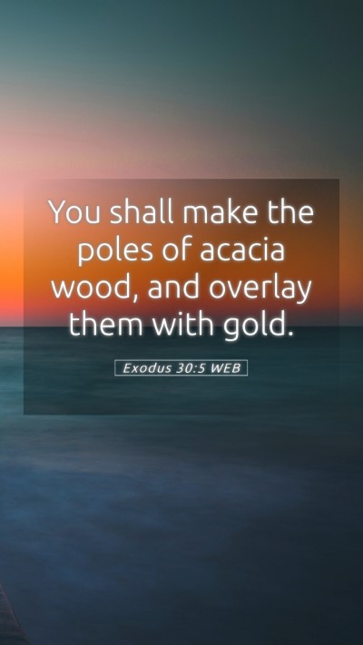 Picture 05 - Exodus 30:5 WEB Mobile Phone Wallpaper - You shall make the poles of acacia wood, and - Mobile Bible Verse Wallpaper