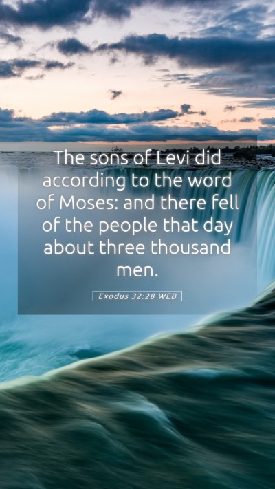 Picture 05 - Exodus 32:28 WEB Mobile Phone Wallpaper - The sons of Levi did according to the word of - Mobile Bible Verse Wallpaper