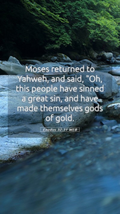 Picture 05 - Exodus 32:31 WEB Mobile Phone Wallpaper - Moses returned to Yahweh, and said, 
