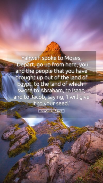 Picture 05 - Exodus 33:1 WEB Mobile Phone Wallpaper - Yahweh spoke to Moses, 