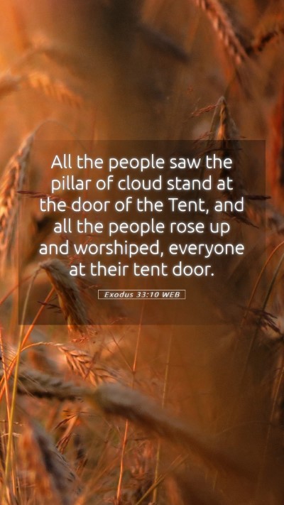 Picture 05 - Exodus 33:10 WEB Mobile Phone Wallpaper - All the people saw the pillar of cloud stand at - Mobile Bible Verse Wallpaper