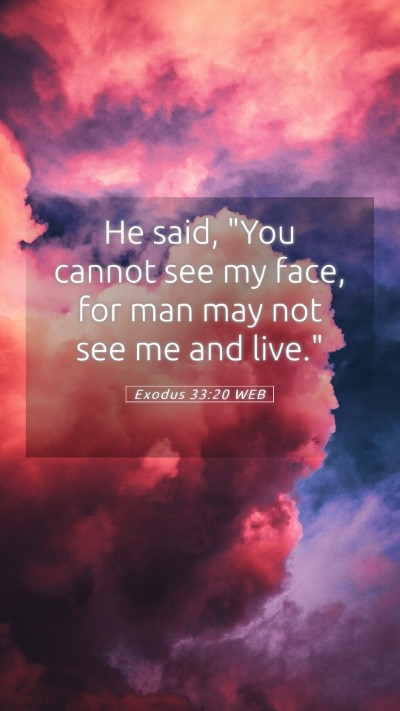Picture 05 - Exodus 33:20 WEB Mobile Phone Wallpaper - He said, 