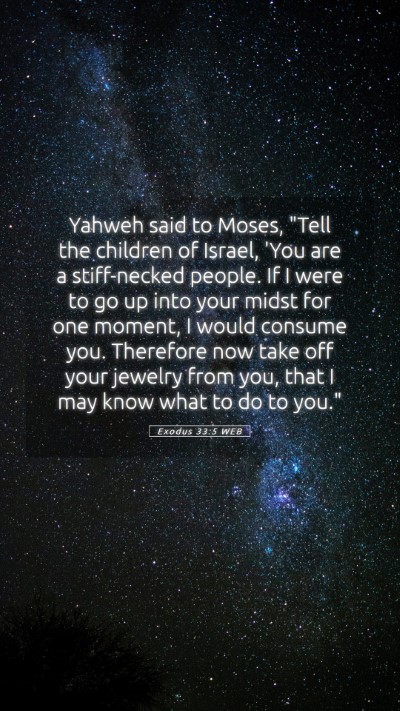 Picture 05 - Exodus 33:5 WEB Mobile Phone Wallpaper - Yahweh said to Moses, 