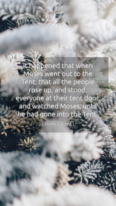 Picture 05 - Exodus 33:8 WEB Mobile Phone Wallpaper - It happened that when Moses went out to the Tent, - Mobile Bible Verse Wallpaper