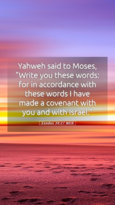 Picture 05 - Exodus 34:27 WEB Mobile Phone Wallpaper - Yahweh said to Moses, 