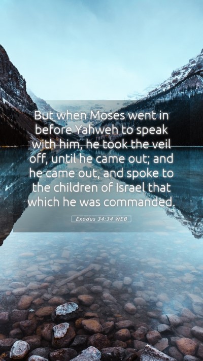 Picture 05 - Exodus 34:34 WEB Mobile Phone Wallpaper - But when Moses went in before Yahweh to speak - Mobile Bible Verse Wallpaper