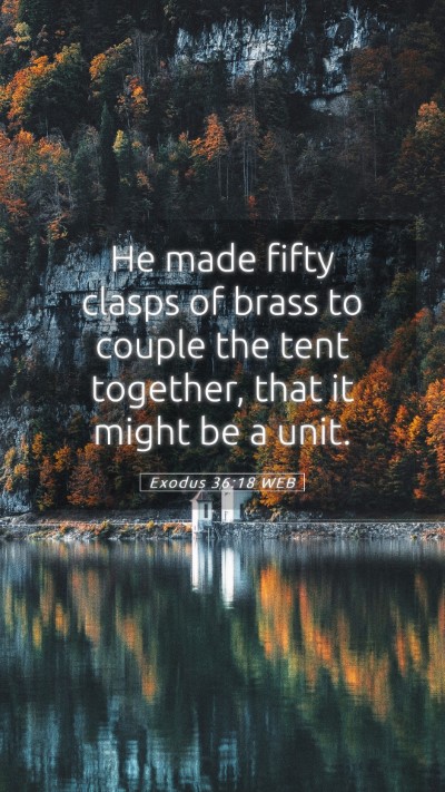 Picture 05 - Exodus 36:18 WEB Mobile Phone Wallpaper - He made fifty clasps of brass to couple the tent - Mobile Bible Verse Wallpaper