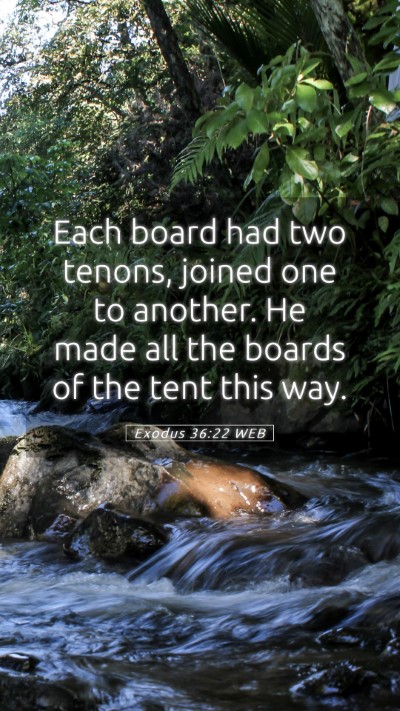Picture 05 - Exodus 36:22 WEB Mobile Phone Wallpaper - Each board had two tenons, joined one to another. - Mobile Bible Verse Wallpaper