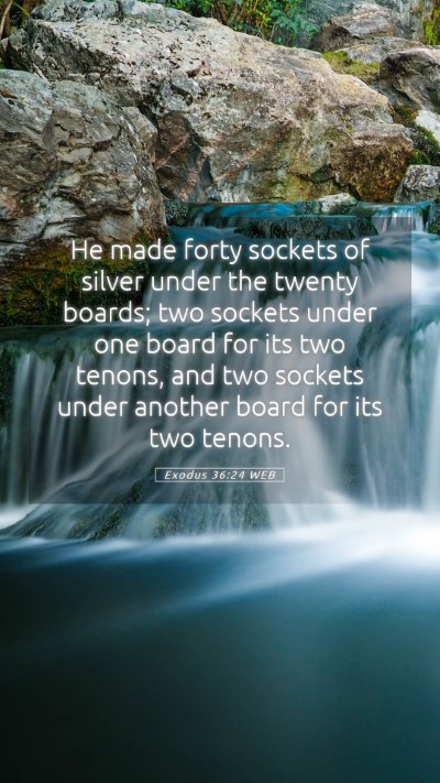 Picture 05 - Exodus 36:24 WEB Mobile Phone Wallpaper - He made forty sockets of silver under the twenty - Mobile Bible Verse Wallpaper