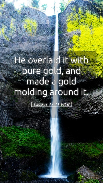 Picture 05 - Exodus 37:11 WEB Mobile Phone Wallpaper - He overlaid it with pure gold, and made a gold - Mobile Bible Verse Wallpaper