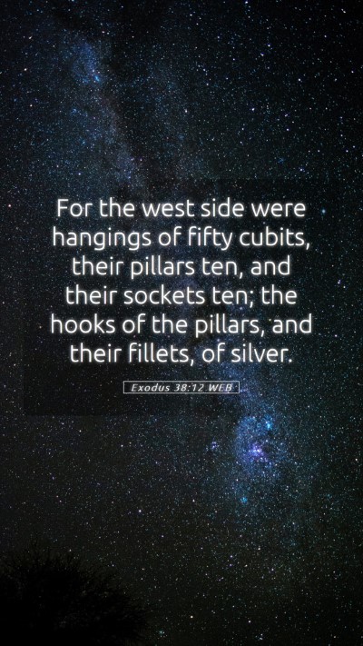 Picture 05 - Exodus 38:12 WEB Mobile Phone Wallpaper - For the west side were hangings of fifty cubits, - Mobile Bible Verse Wallpaper