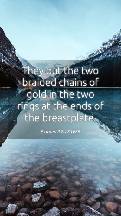 Picture 05 - Exodus 39:17 WEB Mobile Phone Wallpaper - They put the two braided chains of gold in the - Mobile Bible Verse Wallpaper