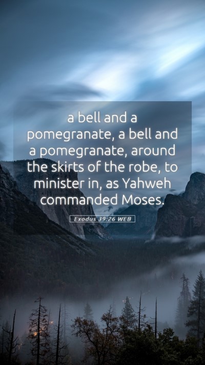 Picture 05 - Exodus 39:26 WEB Mobile Phone Wallpaper - a bell and a pomegranate, a bell and a - Mobile Bible Verse Wallpaper