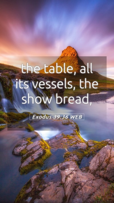 Picture 05 - Exodus 39:36 WEB Mobile Phone Wallpaper - the table, all its vessels, the show - Mobile Bible Verse Wallpaper