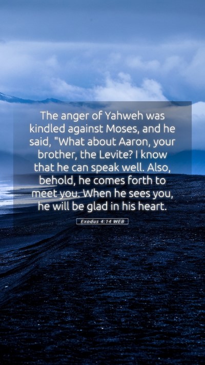 Picture 05 - Exodus 4:14 WEB Mobile Phone Wallpaper - The anger of Yahweh was kindled against Moses, - Mobile Bible Verse Wallpaper