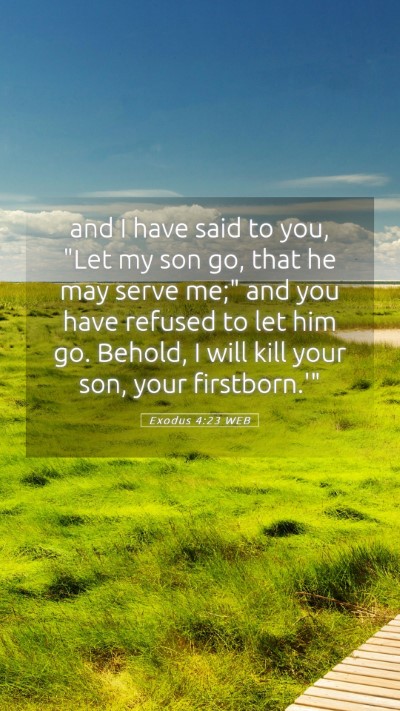 Picture 05 - Exodus 4:23 WEB Mobile Phone Wallpaper - and I have said to you, 