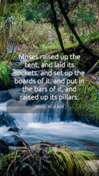 Picture 05 - Exodus 40:18 WEB Mobile Phone Wallpaper - Moses raised up the tent, and laid its sockets, - Mobile Bible Verse Wallpaper