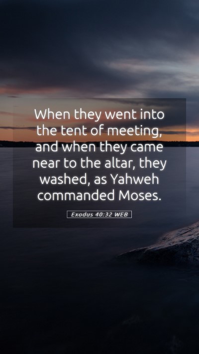 Picture 05 - Exodus 40:32 WEB Mobile Phone Wallpaper - When they went into the tent of meeting, and when - Mobile Bible Verse Wallpaper