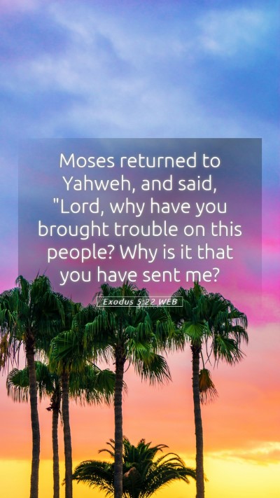 Picture 05 - Exodus 5:22 WEB Mobile Phone Wallpaper - Moses returned to Yahweh, and said, 