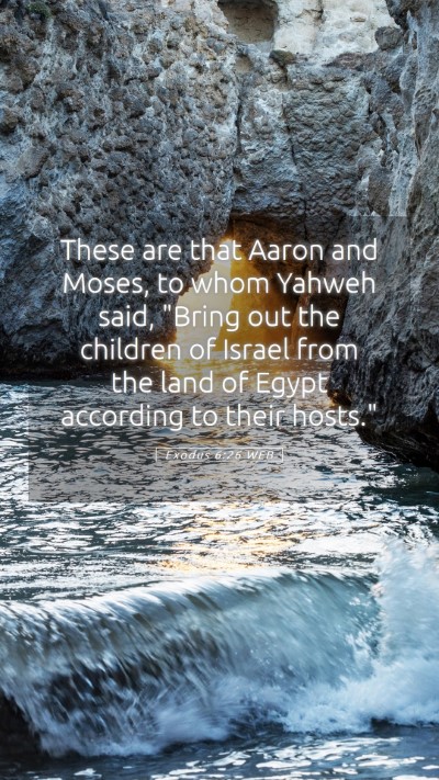 Picture 05 - Exodus 6:26 WEB Mobile Phone Wallpaper - These are that Aaron and Moses, to whom Yahweh - Mobile Bible Verse Wallpaper