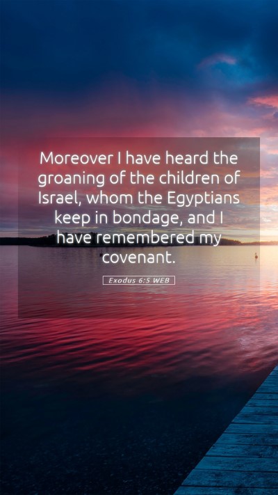 Picture 05 - Exodus 6:5 WEB Mobile Phone Wallpaper - Moreover I have heard the groaning of the - Mobile Bible Verse Wallpaper