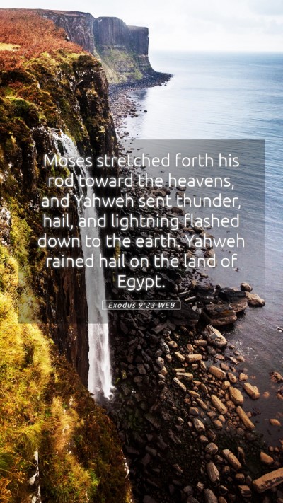 Picture 05 - Exodus 9:23 WEB Mobile Phone Wallpaper - Moses stretched forth his rod toward the heavens, - Mobile Bible Verse Wallpaper