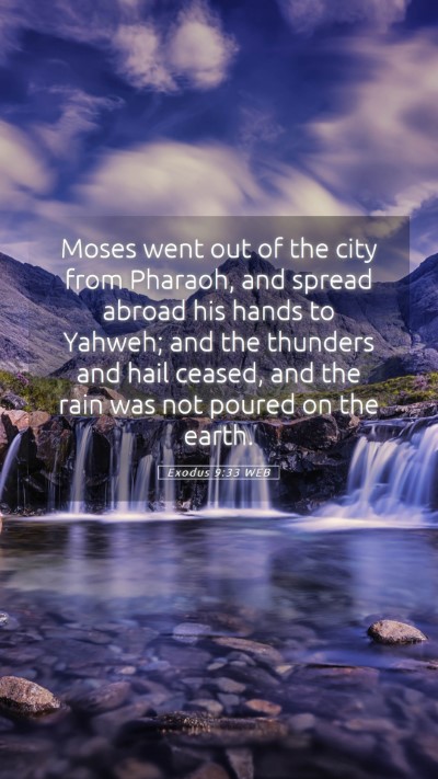 Picture 05 - Exodus 9:33 WEB Mobile Phone Wallpaper - Moses went out of the city from Pharaoh, and - Mobile Bible Verse Wallpaper