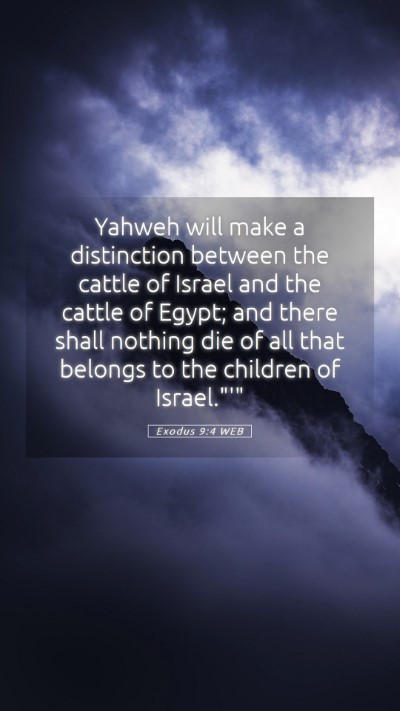Picture 05 - Exodus 9:4 WEB Mobile Phone Wallpaper - Yahweh will make a distinction between the cattle - Mobile Bible Verse Wallpaper
