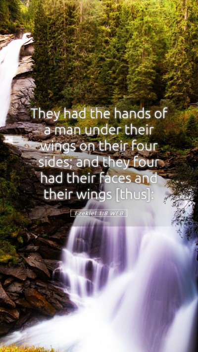 Picture 05 - Ezekiel 1:8 WEB Mobile Phone Wallpaper - They had the hands of a man under their wings on - Mobile Bible Verse Wallpaper