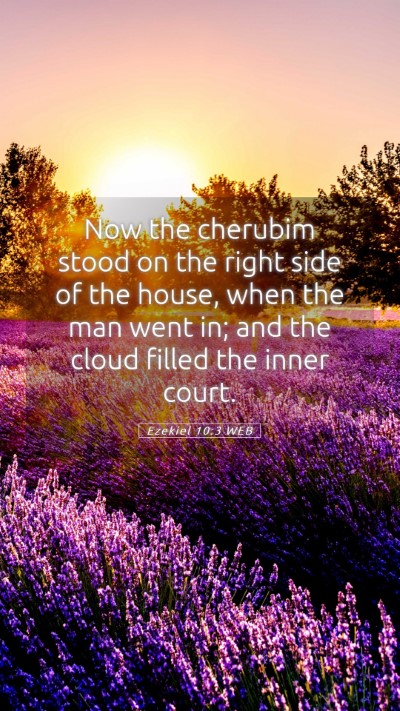 Picture 05 - Ezekiel 10:3 WEB Mobile Phone Wallpaper - Now the cherubim stood on the right side of the - Mobile Bible Verse Wallpaper