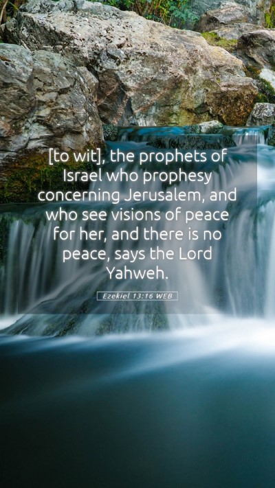 Picture 05 - Ezekiel 13:16 WEB Mobile Phone Wallpaper - [to wit], the prophets of Israel who prophesy - Mobile Bible Verse Wallpaper
