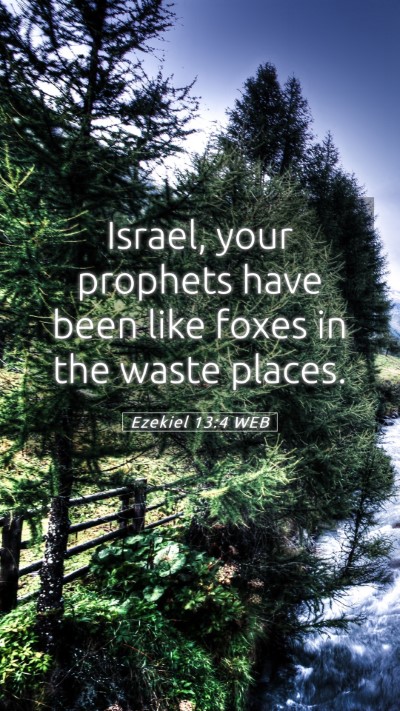 Picture 05 - Ezekiel 13:4 WEB Mobile Phone Wallpaper - Israel, your prophets have been like foxes in the - Mobile Bible Verse Wallpaper