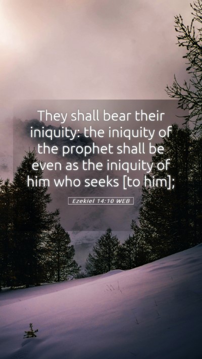 Picture 05 - Ezekiel 14:10 WEB Mobile Phone Wallpaper - They shall bear their iniquity: the iniquity of - Mobile Bible Verse Wallpaper