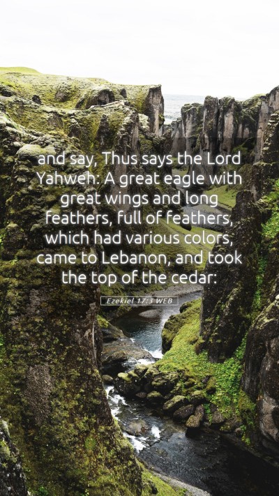 Picture 05 - Ezekiel 17:3 WEB Mobile Phone Wallpaper - and say, Thus says the Lord Yahweh: A great eagle - Mobile Bible Verse Wallpaper