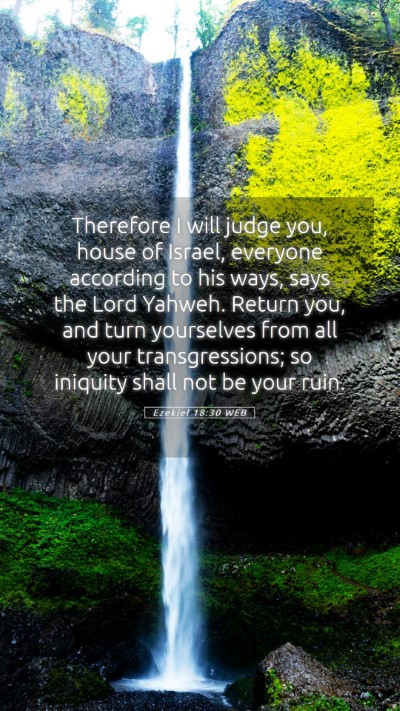 Picture 05 - Ezekiel 18:30 WEB Mobile Phone Wallpaper - Therefore I will judge you, house of Israel, - Mobile Bible Verse Wallpaper