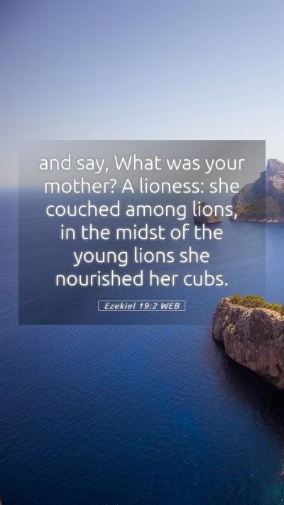 Picture 05 - Ezekiel 19:2 WEB Mobile Phone Wallpaper - and say, What was your mother? A lioness: she - Mobile Bible Verse Wallpaper