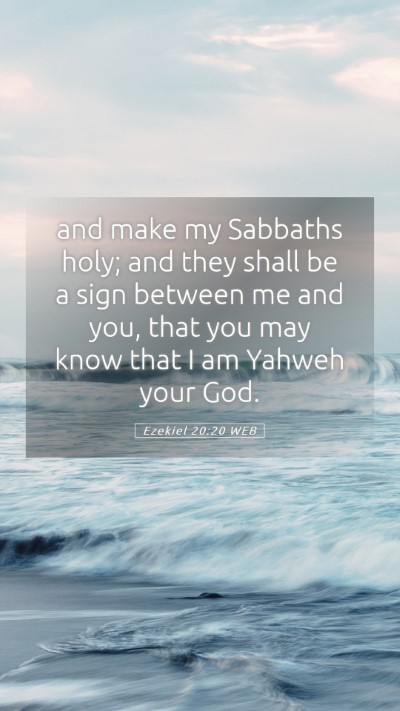 Picture 05 - Ezekiel 20:20 WEB Mobile Phone Wallpaper - and make my Sabbaths holy; and they shall be a - Mobile Bible Verse Wallpaper