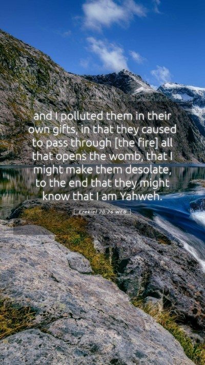 Picture 05 - Ezekiel 20:26 WEB Mobile Phone Wallpaper - and I polluted them in their own gifts, in that - Mobile Bible Verse Wallpaper