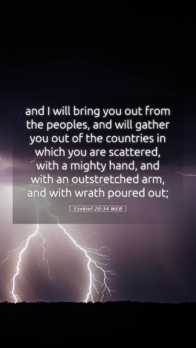 Picture 05 - Ezekiel 20:34 WEB Mobile Phone Wallpaper - and I will bring you out from the peoples, and - Mobile Bible Verse Wallpaper