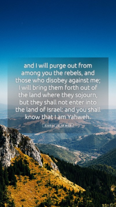 Picture 05 - Ezekiel 20:38 WEB Mobile Phone Wallpaper - and I will purge out from among you the rebels, - Mobile Bible Verse Wallpaper