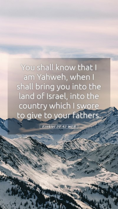 Picture 05 - Ezekiel 20:42 WEB Mobile Phone Wallpaper - You shall know that I am Yahweh, when I shall - Mobile Bible Verse Wallpaper