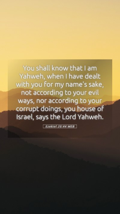 Picture 05 - Ezekiel 20:44 WEB Mobile Phone Wallpaper - You shall know that I am Yahweh, when I have - Mobile Bible Verse Wallpaper