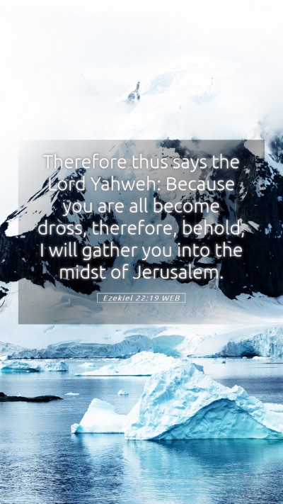 Picture 05 - Ezekiel 22:19 WEB Mobile Phone Wallpaper - Therefore thus says the Lord Yahweh: Because you - Mobile Bible Verse Wallpaper