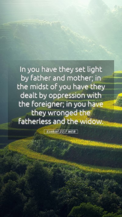 Picture 05 - Ezekiel 22:7 WEB Mobile Phone Wallpaper - In you have they set light by father and mother; - Mobile Bible Verse Wallpaper